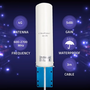 Qoltec 57044 4G LTE DUAL antena | 5dBi | įvairiakryptis | lauke