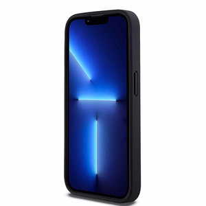DKNY Odinis mono juostos ir metalinio logotipo dėklas iPhone 15 Pro Max - juodas (m)