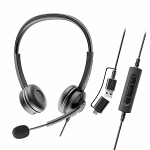 Стереогарнитура Axtel FLOW UC с микрофоном, USB-A/C, чёрная
