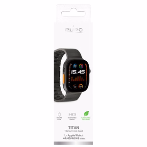 Puro TITAN Nerūdijančio plieno Apple Watch juostelė 42/44/45/49mm - juoda