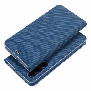 LUNA Book Carbon dėklas telefonui XIAOMI Redmi Note 13 Pro 4G / POCO M6 Pro 4G mėlynas