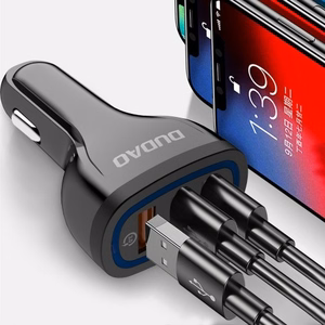 Automobilinis įkroviklis Dudao "R7S" baltas 18W (1xQC3.0 / 2xUSB)