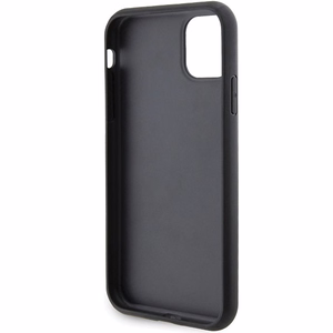 Karl Lagerfeld Gripstand Saffiano Karl&Choupette Pins dėklas telefonui iPhone 11 / Xr - juodas