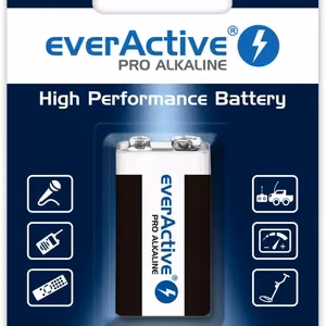 Щелочная батарейка 6LR61 9V everActive Pro