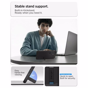 Spigen Tough Armor Mag MagSafe dėklas skirta Samsung Galaxy S26 Plus juodas