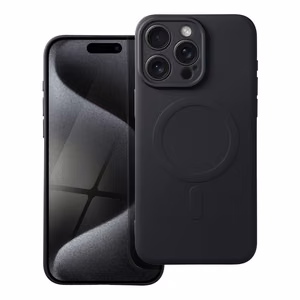 Case for iPhone 15 PRO MAX Silicone Mag Cover compatible with MagSafe black