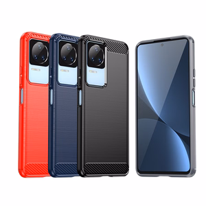 Чехол Carbon для Xiaomi Poco F4 5G гибкий силиконовый карбоновый чёрный