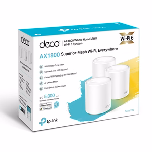TP-Link Deco X20 (3-pack) Dviguba juosta (2,4 GHz / 5 GHz) Wi-Fi 5 (802.11ac) Balta 2 Vidinis
