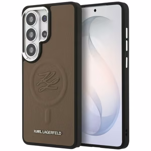 Karl Lagerfeld Embossed Ring Initials MagSafe Чехол для Samsung Galaxy S26 Ultra - коричневый