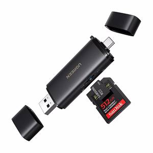 Ugreen 65024 2in1 USB-C / USB-A SD 4.0 UHS-II kortelių skaitytuvas - juodas