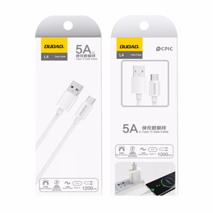 Кабель Dudao USB Type C 2.1A 1м белый (L4T 1m white)