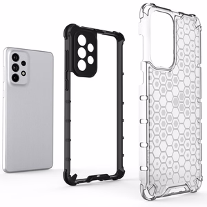 Honeycomb dėklas šarvuotas dėklas su geliniu rėmeliu Samsung Galaxy A73 permatomas