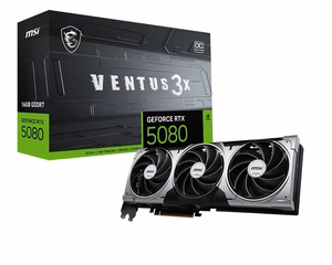 MSI GeForce RTX 5080 16G Ventus 3X OC vaizdo plokštė (RTX_5080_16G_VENTUS_3X_OC_BLACK), 16 GB atminties, juoda