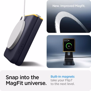 Nano Pop Mag MagSafe чехол для Samsung Galaxy Z Flip 7 - темно-синий и желтый