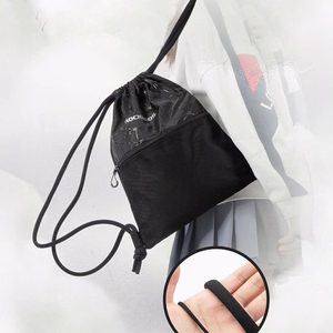 Rockbros D49-2 sports backpack bag with drawstring, zipper pocket and ventilated back 9 l - black