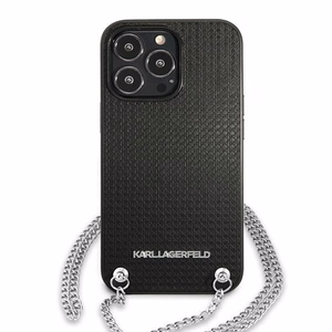 Karl Lagerfeld monogramos plokštelė dėklas iPhone 13 Pro / 13 6.1" - juoda
