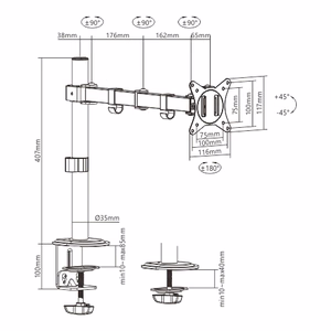 Single-Monitor 17"-32" Desk Mount