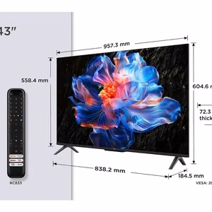 TCL P6K 43P6K televizorius 109,2 cm (43") 4K Ultra HD Smart TV „Wi-Fi“ Metalinis