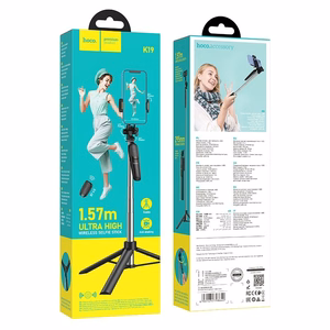 Asmenukių lazda HOCO K19 (Selfie Stick) / trikojis, 157cm, BT