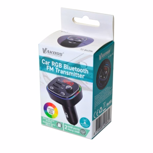 FM-трансмиттер Vakoss TC-B439K, 87,5–108 МГц, Bluetooth/USB, черный