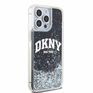 DKNY Liquid Glitter Big Logo dėklas, skirtas iPhone 14 Pro Max, juodas