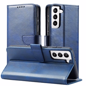 Elegantiškas magnetinis dėklas Flip Cover Samsung Galaxy S22+ (S22 Plus) mėlynas