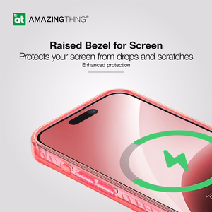Amazing Thing Titan Pro Neon Mag piniginės dėklas 10FT IP156.7PTWPN Iphone 15 Pro Max rožinė su stovu