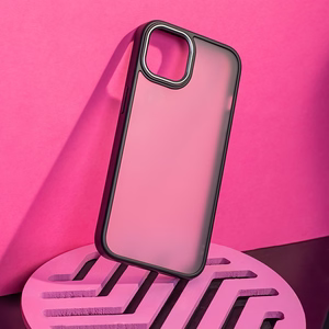 Satininis matinis dėklas iPhone 15 Plus 6,7" juodas