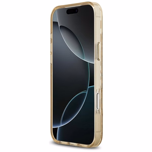 Guess Leopard Glitter Magnetinis dėklas telefonui iPhone 17 Pro Max - ruda