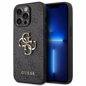 Guess 4G Big Metal Logo чехол для iPhone 14 Pro - серый