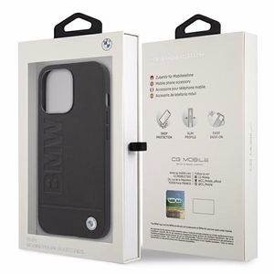 BMW Signature Logo Imprint dėklas iPhone 13 Pro Max - juodas
