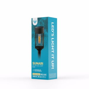Forever Light Solar LED Lempa Steel Post SUNARI FLS-15 juodas