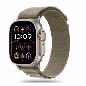 Tech-Protect Nylon Pro ремешок для Apple Watch 4 / 5 / 6 / 7 / 8 / 9 / SE / Ultra 1 / 2 (42/44/45/49 mm) - титаново-оливковый