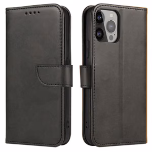 Magnetinis dėklas telefonui Huawei Nova 12 su atvartu ir pinigine - juodas