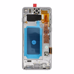 FixCell LCD ekranas SAMSUNG S10 G973 baltas su rėmeliu (refub)
