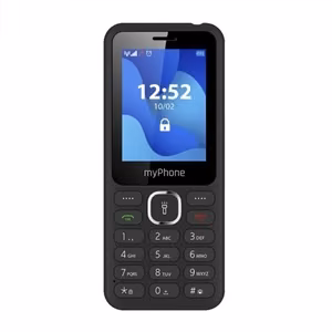 myPhone 6320 – mygtukinis telefonas, juodas, 2.4 colių TFT, 32 MB, Dual SIM, 0.3 MP kamera, 1000 mAh
