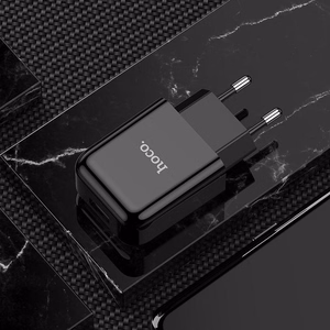 Įkroviklis Hoco USB A 2A 10W + kabelis USB A į USB C N2 juodas
