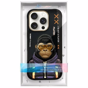 Nimmy Cool&Cute 2.0 Beždžionės dėklas telefonui iPhone 16 Pro Max - juodas