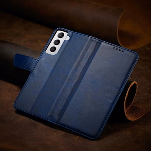 Elegantiškas magnetinis dėklas Flip Cover Samsung Galaxy S22+ (S22 Plus) mėlynas