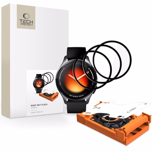 Tech-Protect Easy Set Flex+ 3 vnt. hibridinis stikliukas Xiaomi Watch 5 juodas