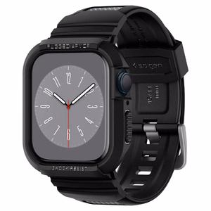 Spigen Rugged Armor Pro dėklas su dirželiu Apple Watch 4 / 5 / 6 / 7 / 8 / SE (44/45 mm) - juodas