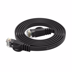 Orico PUG-C7B CAT7 10Gbps RJ45 Ethernet tinklo kabelis internetinis LAN plokščias 10m - juodas