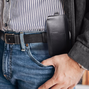 ROYAL - Odinė universali diržo kišenė / juoda - Dydis 2XL+aukštas - SAMSUNG S21 ULTRA / HUAWEI P Smart 2021 / XIAOMI Redmi 12 / OPPO A98 5G
