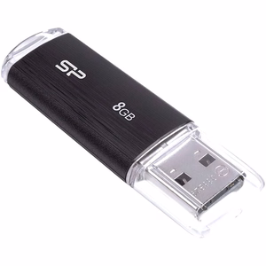 SILICON POWER Ultima U02 Pendrive USB atmintinė 8 GB USB 2.0 (SP008GBUF2U02V1K) Juoda