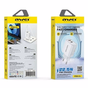 Įkroviklis Awei PD81-EU 22.5W USB-A/USB-C baltas