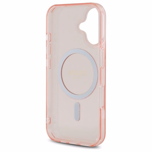 Guess GUHMP16SHFGEREP iPhone 16 6.1" rožinis/rožinis kietas dėklas IML Glitter Circle Magnetinis