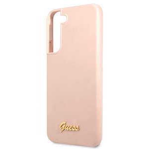 Guess GUHCS22MLSLMGPP S22+ S906 pink/pink hardcase Silicone Script Metal Logo