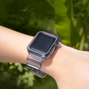 Silikoninė apyrankė dirželis dėklas dirželis šviesos rinkinys Apple Watch 42mm - juodas