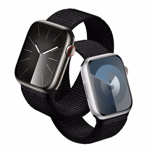 Ремешок Crong Nylon Reflex Sport для Apple Watch 38 / 40 / 41 / 42 mm, чёрный