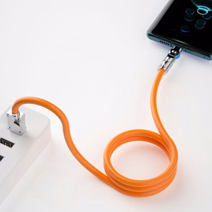 USB кабель Dudao "L24CC" (угол 180°) оранжевый Type-C Type-C 100см (до 120W)